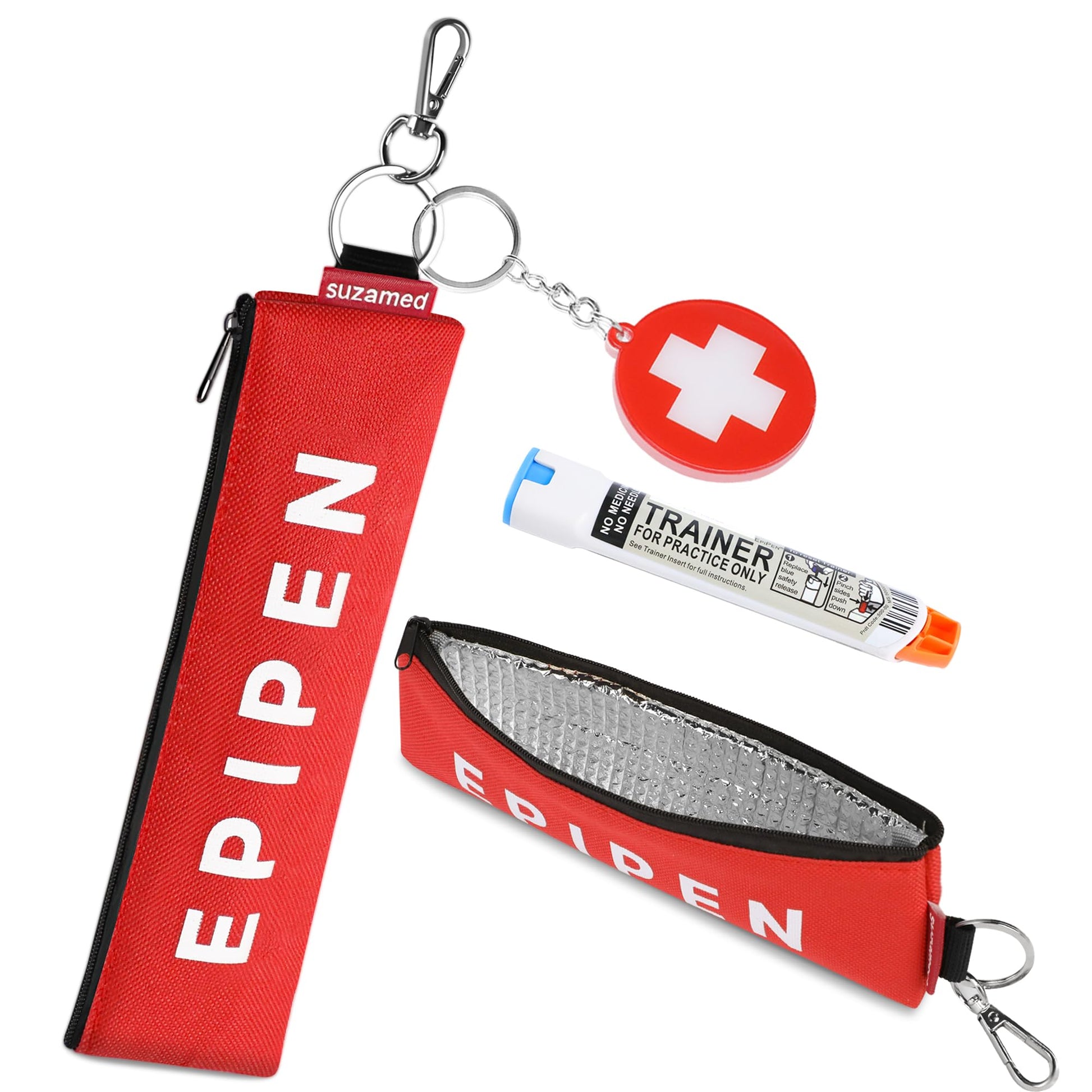 Red-Insulated-EpiPen-Carry-Case-with-Medical-Alert-Keychain-01