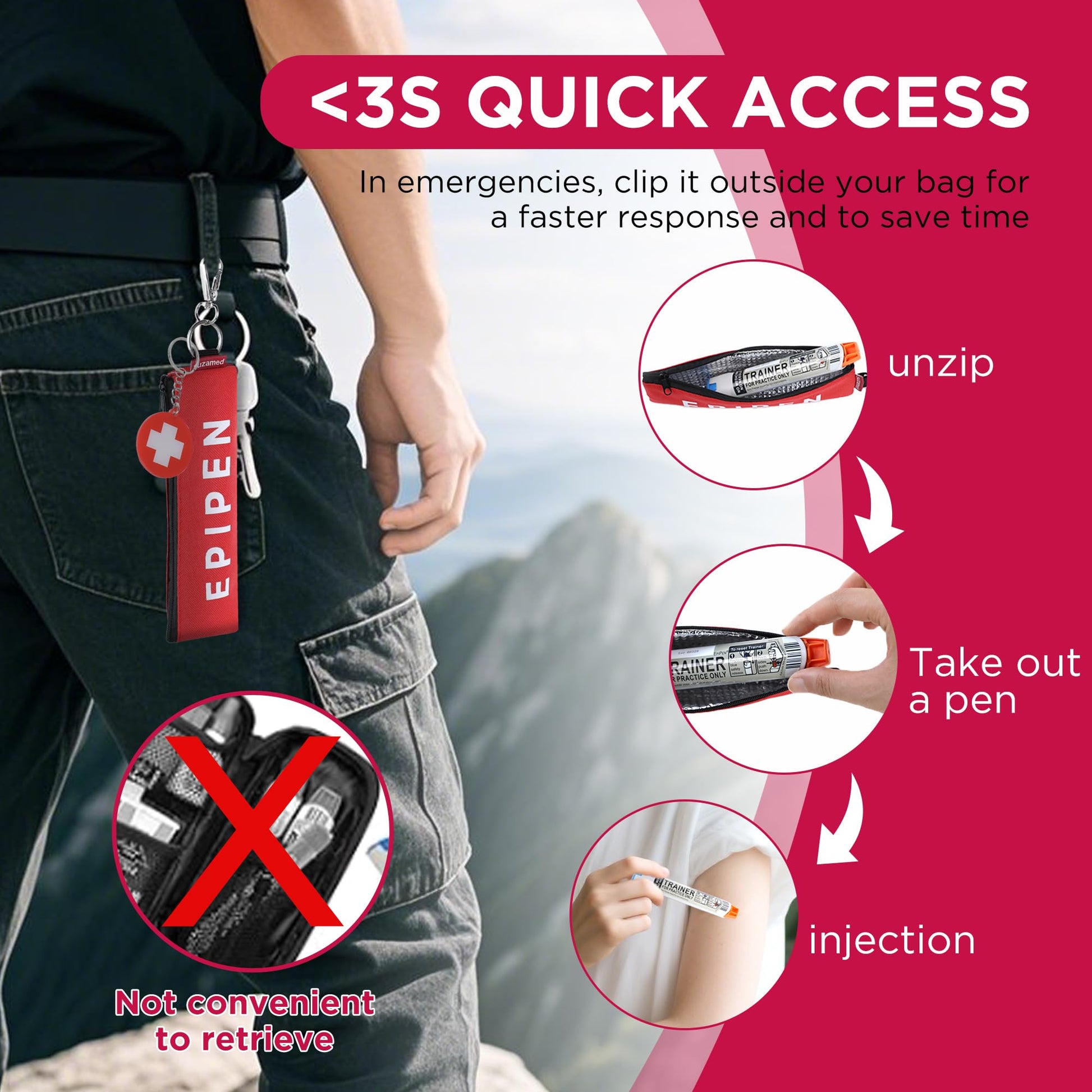 Red-Insulated-EpiPen-Carry-Case-with-Medical-Alert-Keychain-05